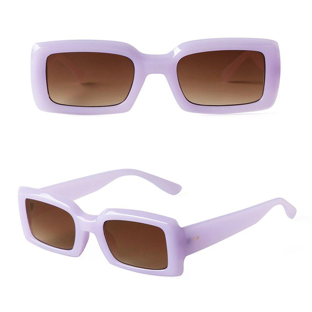 Lily Rectangle Sunglasses Retro UV400 Perlindungan Kacamata Pria Shades