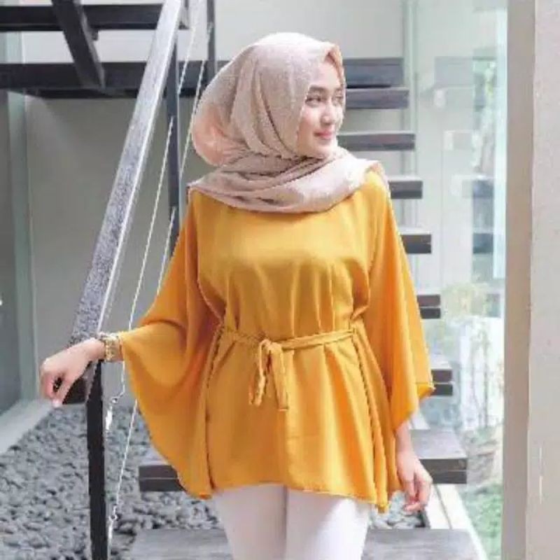 Preloved batwing blouse 9teenclothes outer clover blouse clovi himels bayleaf heavenlights radwah