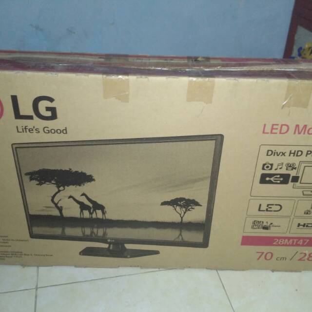 MESIN TV LED LG 28MT47 PANEL PECAH.