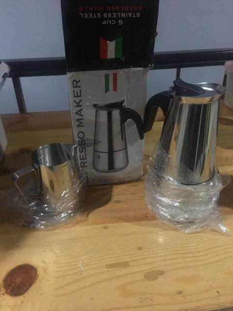 Moka Pot 6 Stainless 300ml Espresso Coffee Maker Teko Kopi 4 Cup
