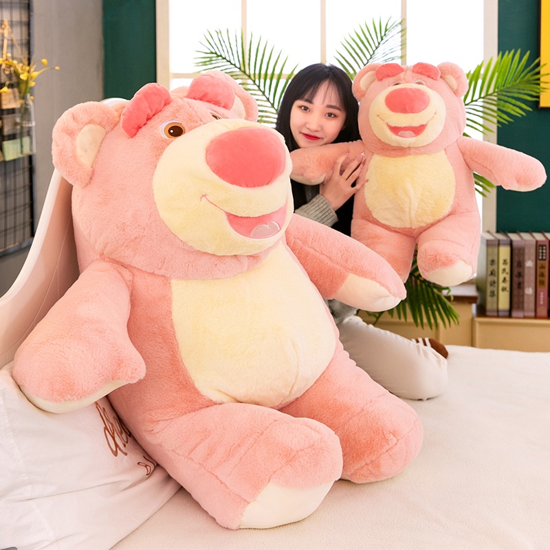 Boneka Lotso Senyum Warna Pink Bahan Plush