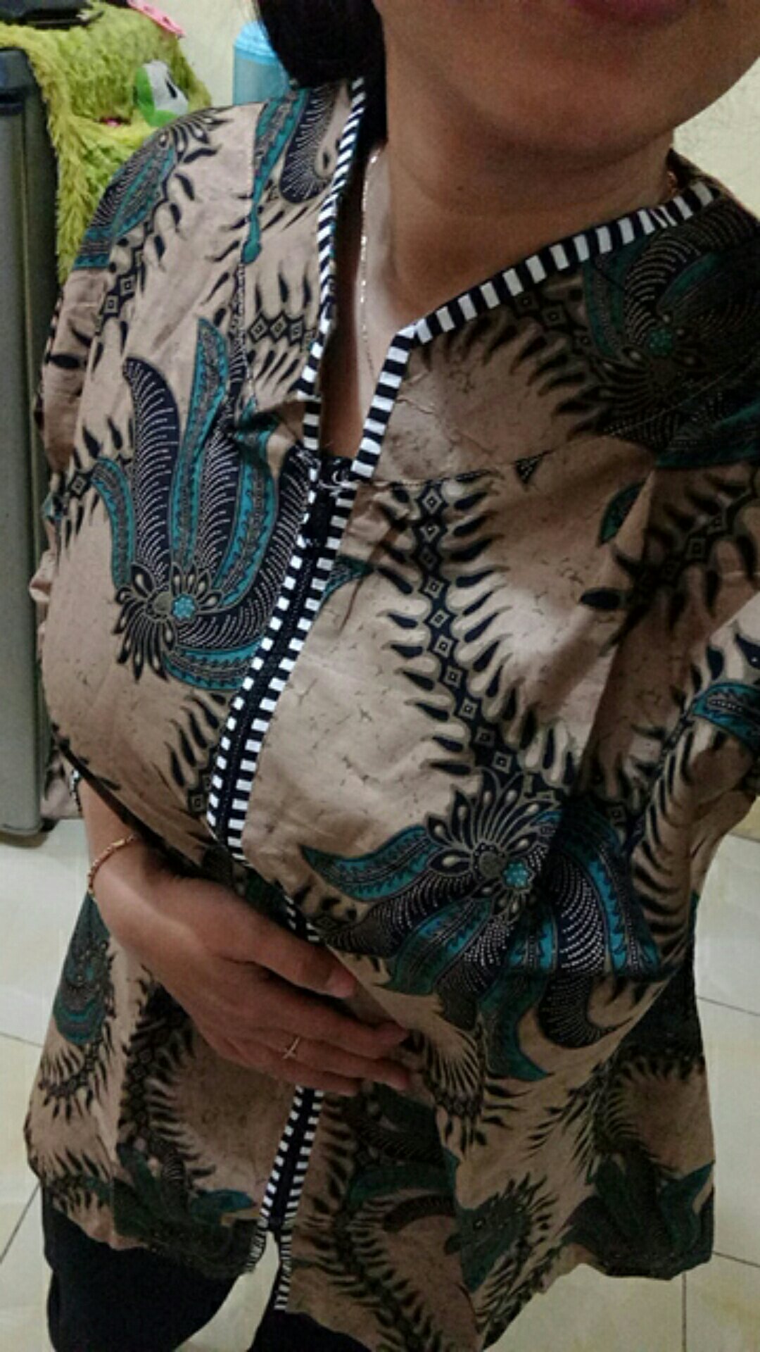 Batik Dolby Dolbi Doby Tenun Sutra Tulis Katun Atbm Baron Atasan Batik Wanita Sogan Srg308
