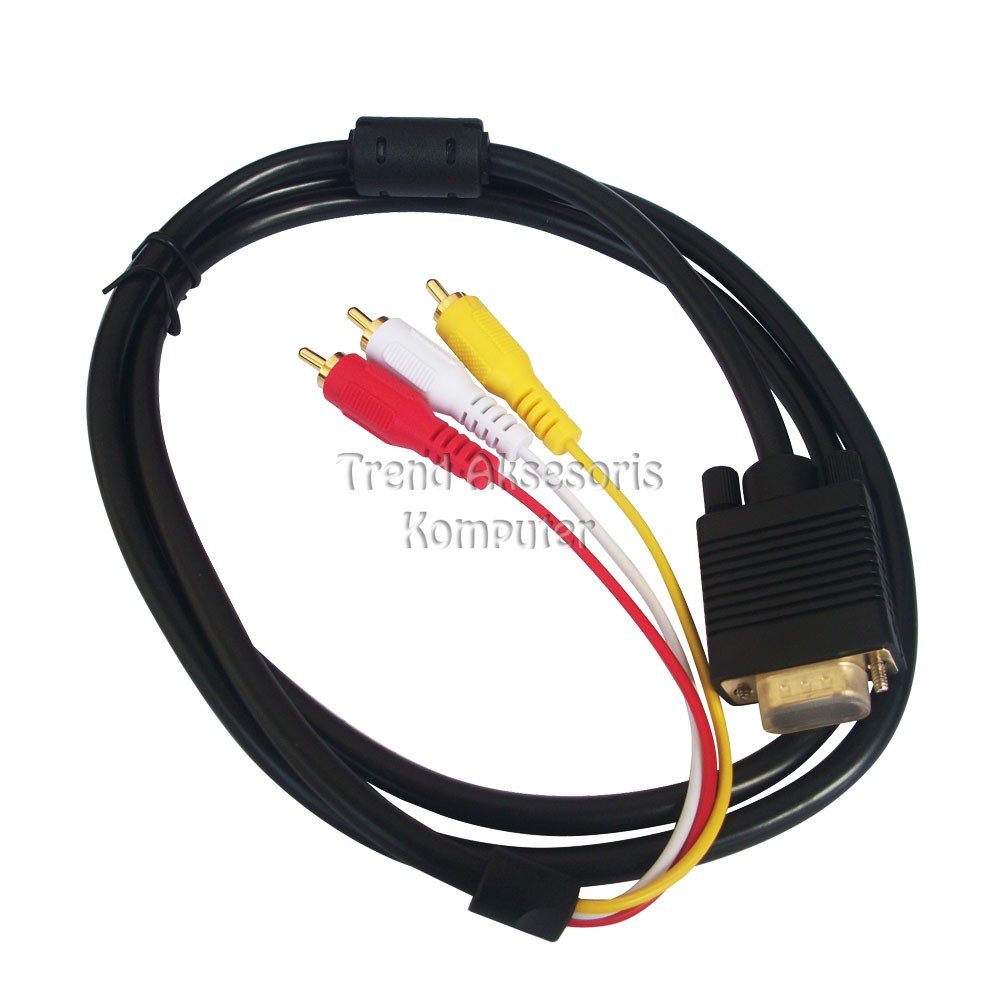 Universal Kabel VGA Male to 3 RGB 1,5m - Hitam