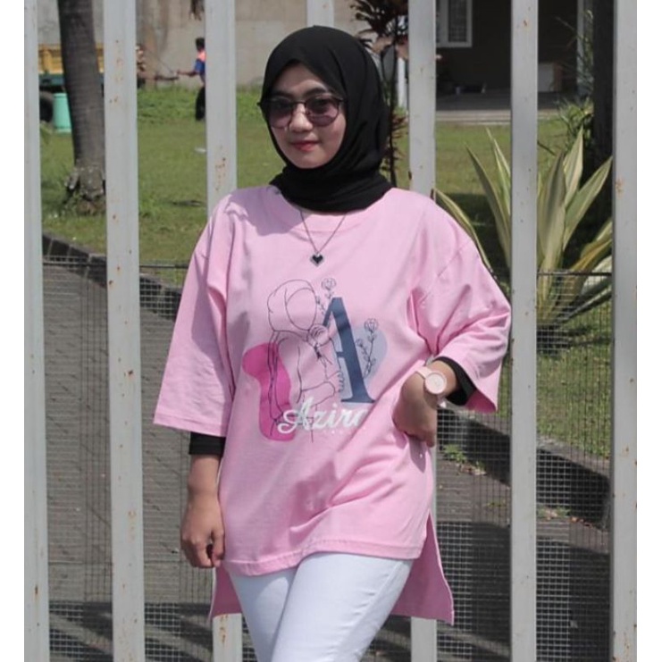 Kaos Oversize Material Cotton Combed 24s Atasan Wanita Pink // anggosae