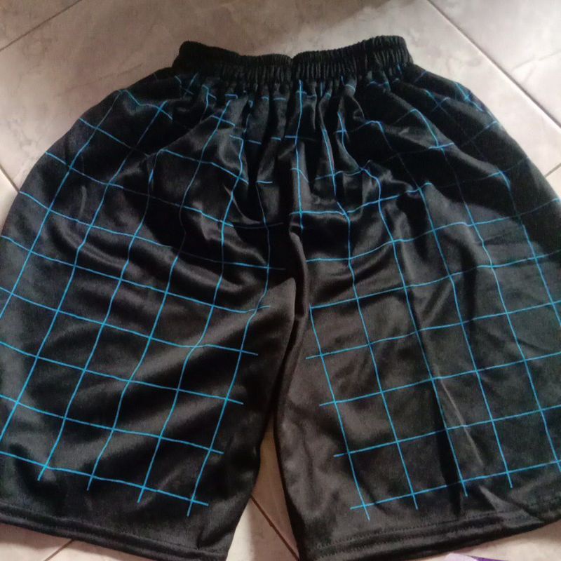 Tartan celana pendek pria dewasa-Boxer biru
