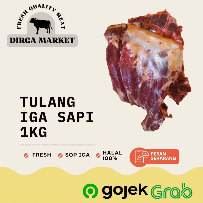

Tulang Iga Sapi Segar 1kg 1000gram - 1/2kg 500gram