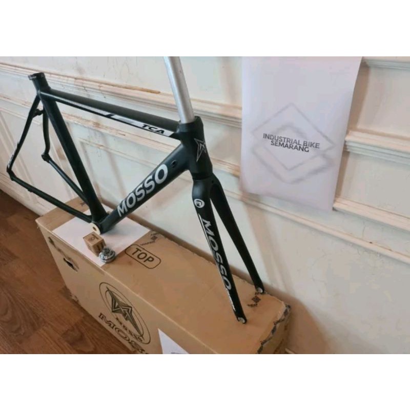 Frame Roadbike Mosso 725TCA Size 500mm Warna Hitam Gray . Rangka Sepeda Balap Road Bike 725 TCA Size Ukuran 50cm 500 mm Alloy