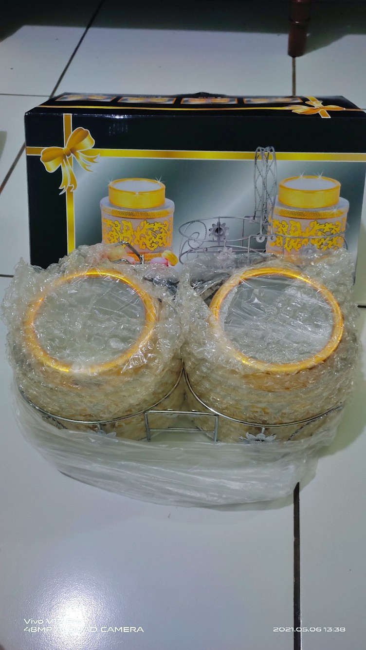 Toples Motif Set Isi 2 + Rak Stainless Bo-132