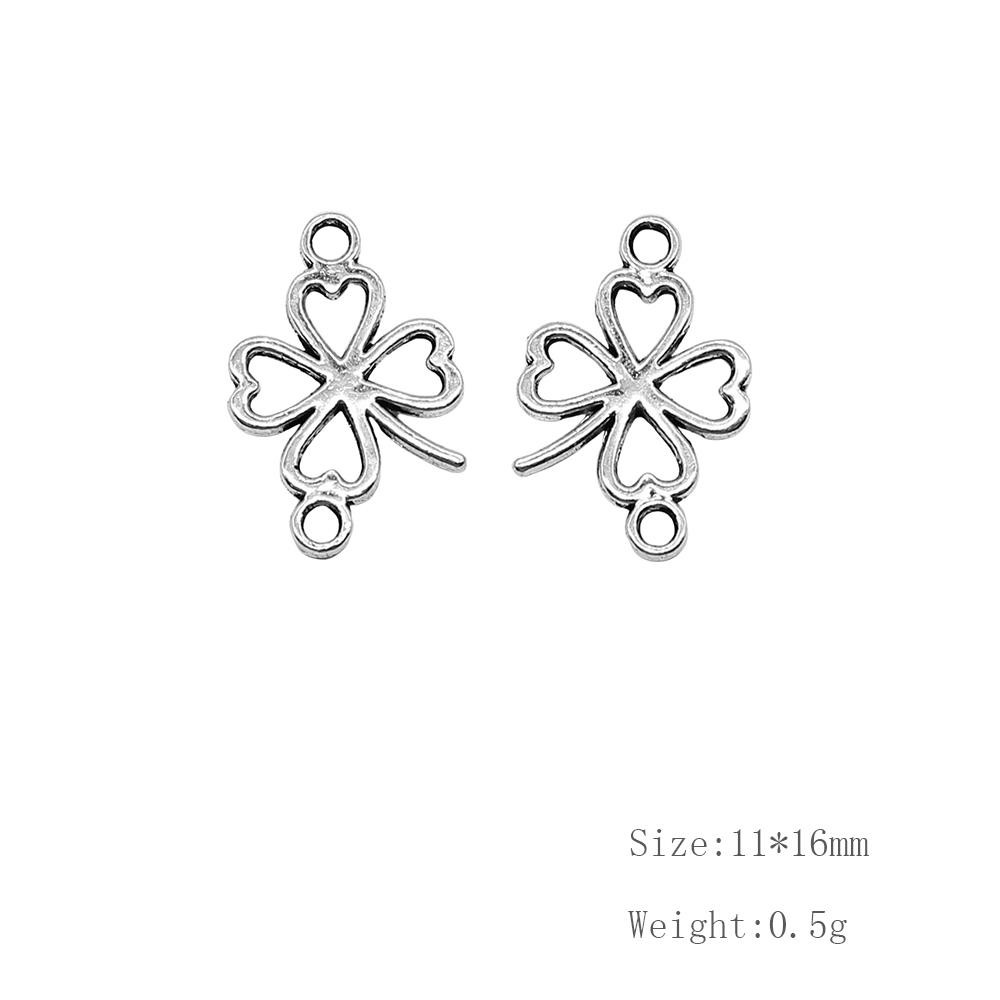 1 Pcs Liontin Konektor Handmade Model Hollow Clover Untuk Membuat Perhiasan Diy