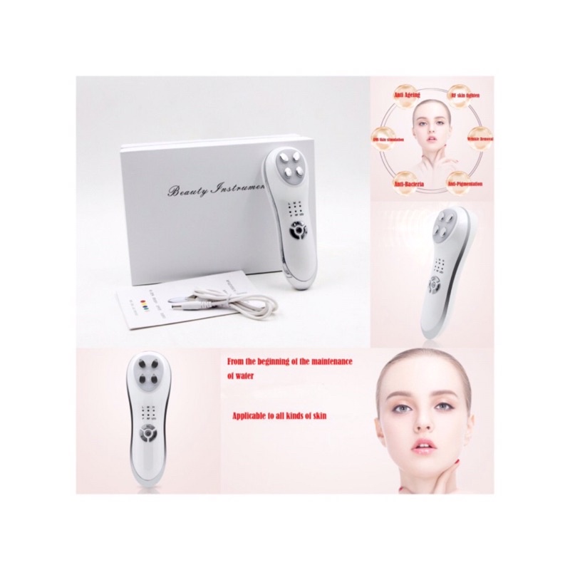 ALAT SETRIKA WAJAH RF EMS 5 in1 Penghilang Kerut Mesin Pengencang LED Mesotherapy RF Wrinkle Removal