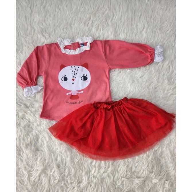 sofiebabyshop sett atasan tangan panjang tutu