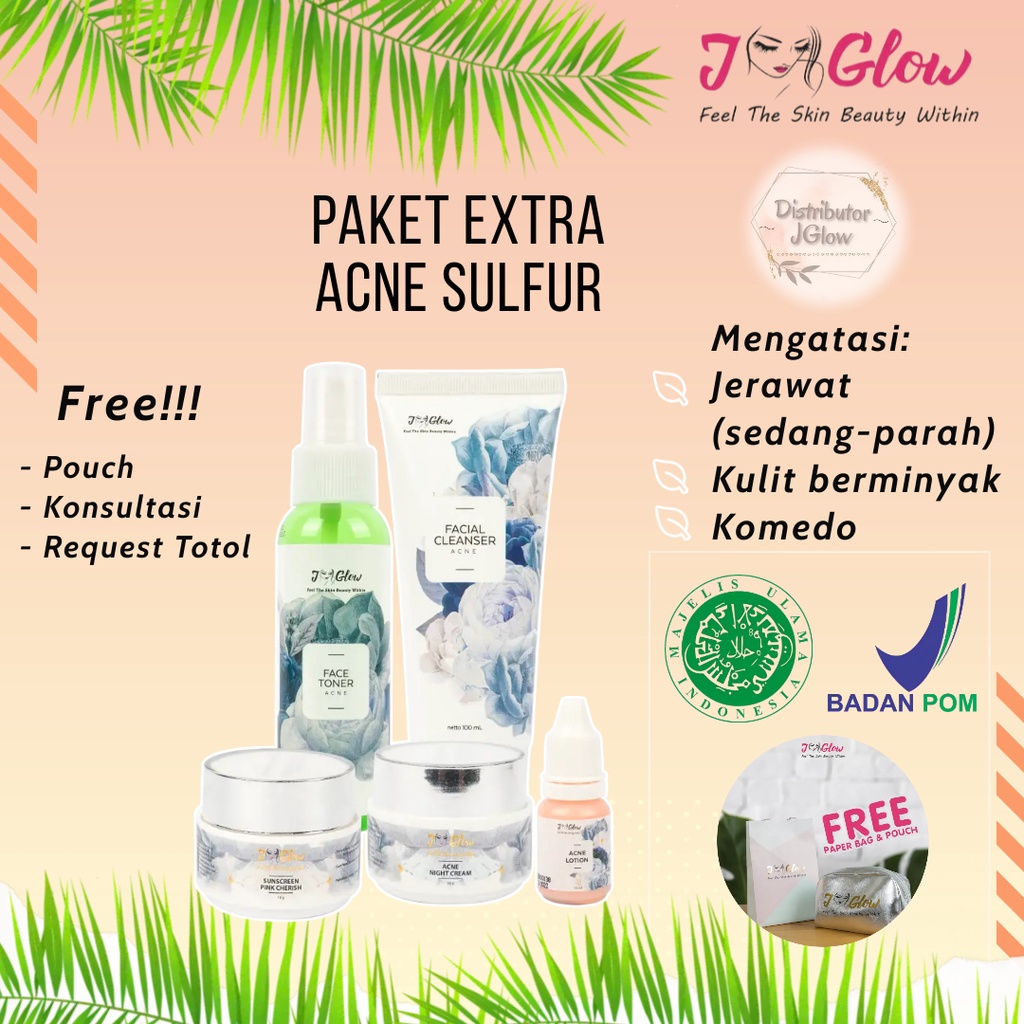 Jglow J glow Skincare Acne Sulfur Totol Krim JNC 3 Sabun Jerawat Perawatan Kecantikan Farmasi Klinik