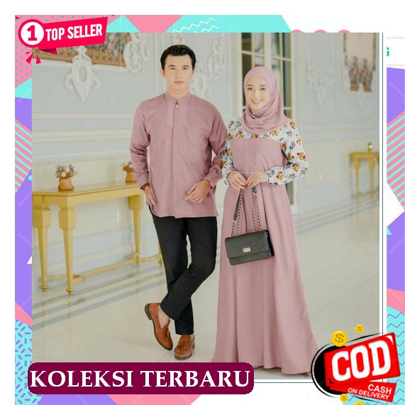 Khalifa Sarimbit Keluarga 2022 Baju Couple Muslim Ayman Series Warna Choco Polkadot (Ready All Size)
