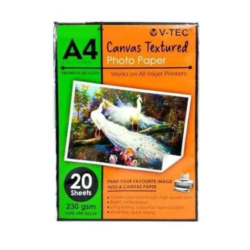 

KERTAS FOTO V-TEC CANVAS PHOTO PAPER A4 CPP-9113A