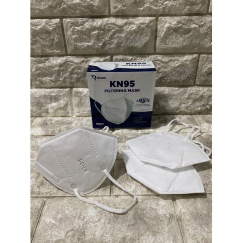 𝗪𝗶𝗻𝗱𝗮 𝗣𝗿𝗮𝗱𝗶𝘁𝗮 Masker KN95 Mouson Hitam Putih Warna 5ply Kawat Dalam 10pcs