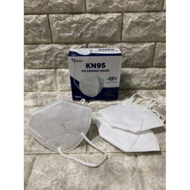 (Kn95) Masker Kn95 Mouson Hitam Putih Warna 5ply Kawat Dalam 10pcs