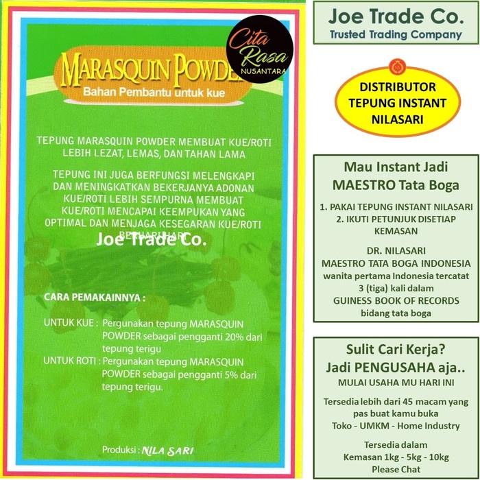 

cs777vv Tepung Marasquin Powder 200 Gr Instant Premix Nilasari Da01D100