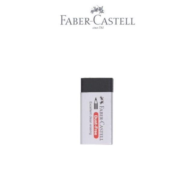 ( Ecer ) FABER CASTEL PENCIL ERASER - SMALL DUST FREE - GRIP ROUND / PENGHAPUS PENSIL EBTANAS UJIAN PUTIH HITAM ABU - WHITE BLACK GRAY