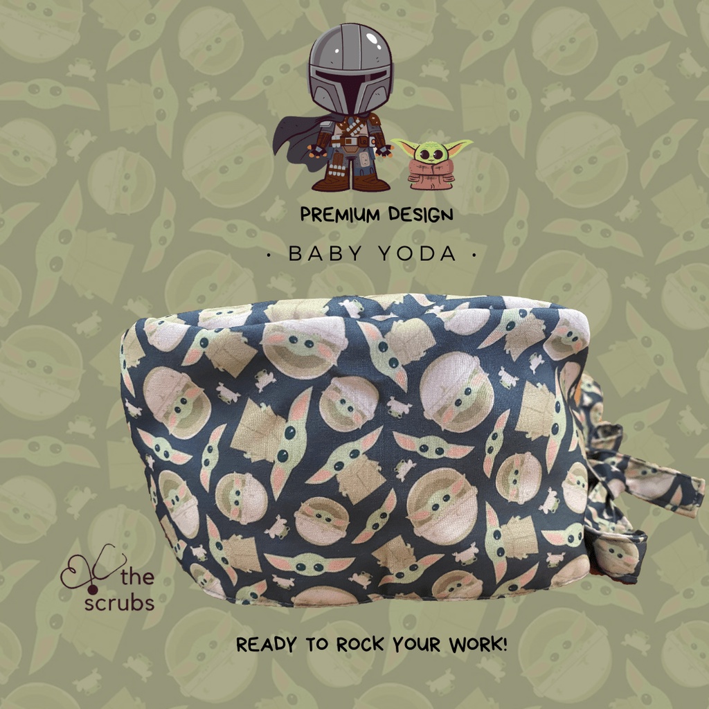 Napoli Premium (Surgical Hat/Surgical Cap) Baby Yoda (Mandalorian 2)