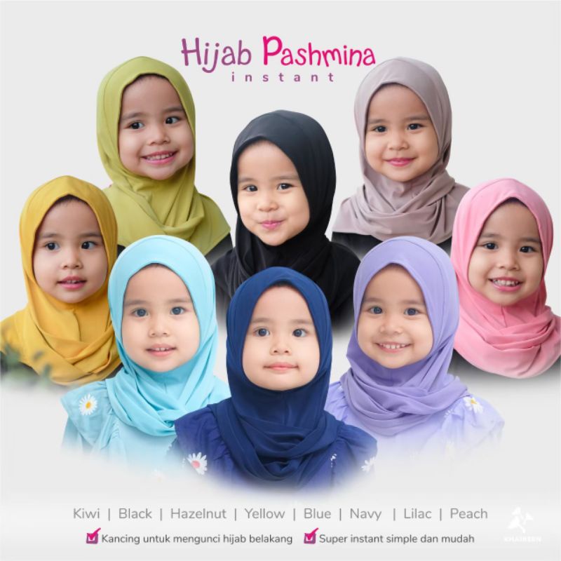 HIJAB PASHMINA INSTAN original By. Khaireen untuk anak usia 0-10 Thn