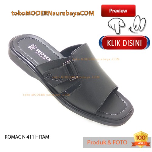 Sandal Pria Casual Slide ROMAC N 411 HITAM