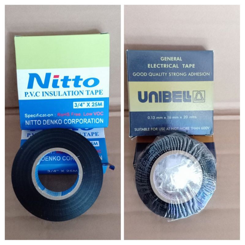 

Isolasi Kabel / Solasi Kabel / PVC Tape Hitam (Varian Nitto dan Unibell)