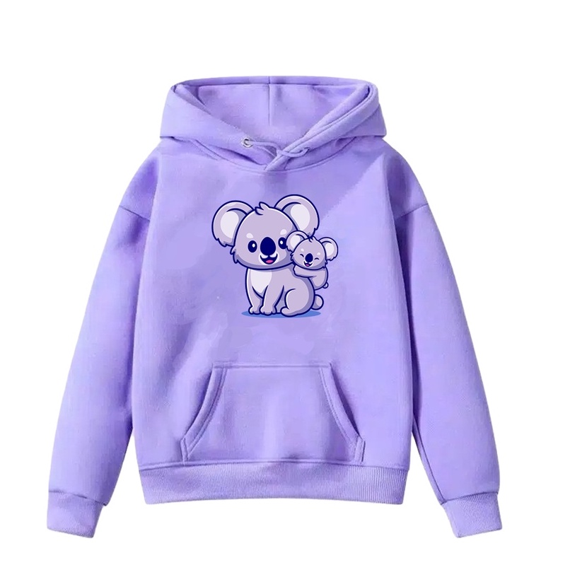 Baju Anak Koalaa Hoodie Anak Fleece Umur 1 - 6 Tahun-Ungu / Lilac