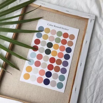 Ins Wind Colour Circle Sticker Morandi Earth Colour Seal Sticker Card Sticker