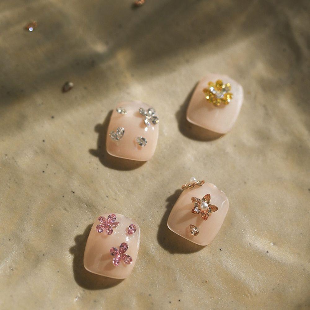 Mxbeauty Kuku Berlian Imitasi Ultra Flash Kristal Kuku Kecantikan Kuku Salon Nail Art Charms Menunjuk Bawah Manicuring Jewelry