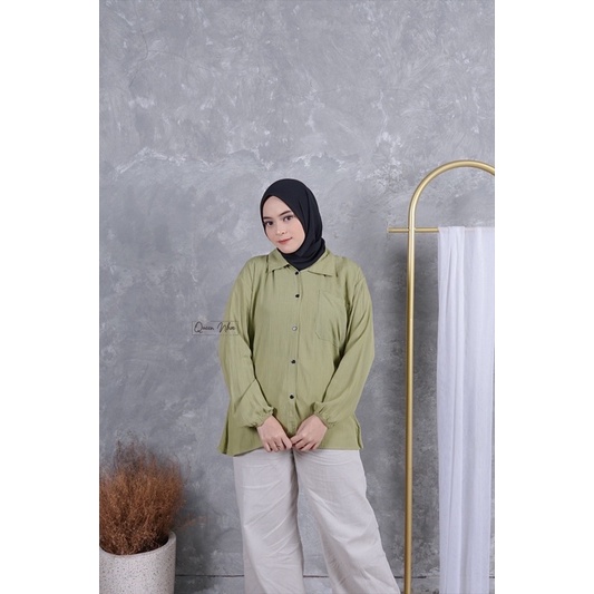 BLOUSE WANITA RAYON CRINKLE PREMIUM MADE CESI REKSA-Reksa Matcha
