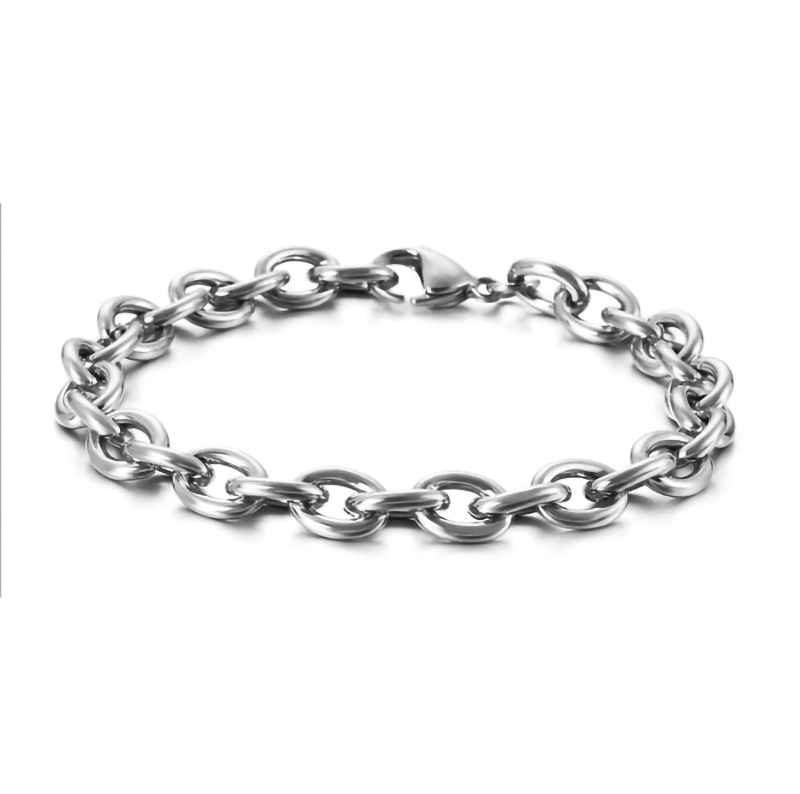 Gelang Rantai Tebal Bentuk O Bahan Titanium Steel Untuk Wanita