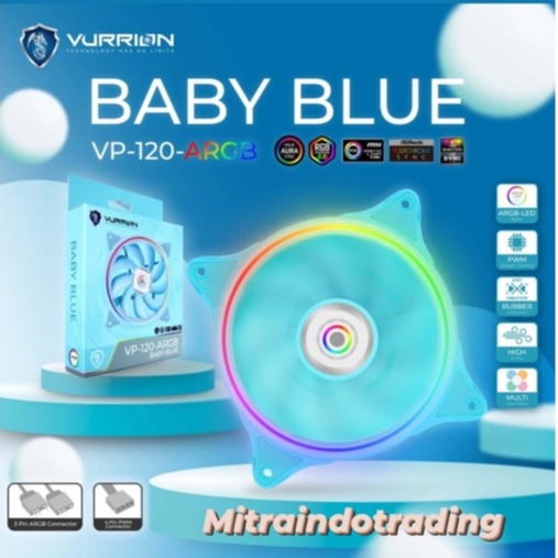 FAN / FAN CASING / FAN COOLER - VURRION BABY BLUE FAN ARGB RESMI