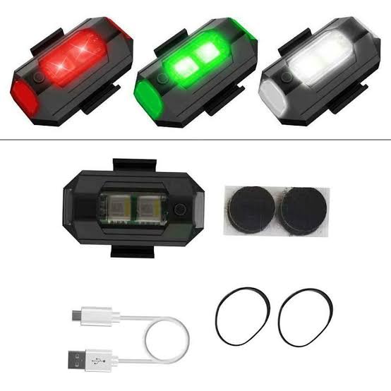 Lampu LED Kedip PESAWAT RGB Strobo 7 Warna USB mobil sepeda motor