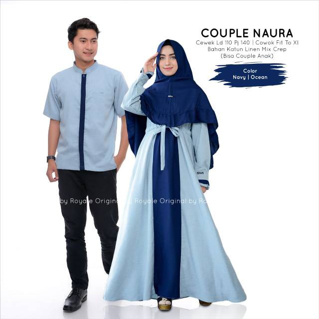 Gamis + Khimar + Kemeja + Gamis Kids Naura Syari Couple Family Ori Royale Longdress Maxi/Sarimbit