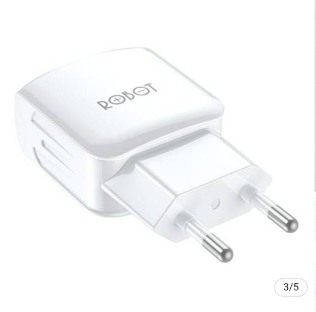 KHANZAACC Robot RT-K6 2.4A Dual Output Charger White (ecer 1 pcs)