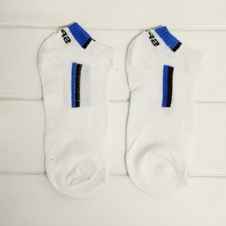 ✧YUKSHOPING✧ R103 Kaos Kaki Polos 6 Garis Unisex Fashion Wanita/Pria Kaos Kaki Import Murah Jakarta-SPORT PUTIH BIRU