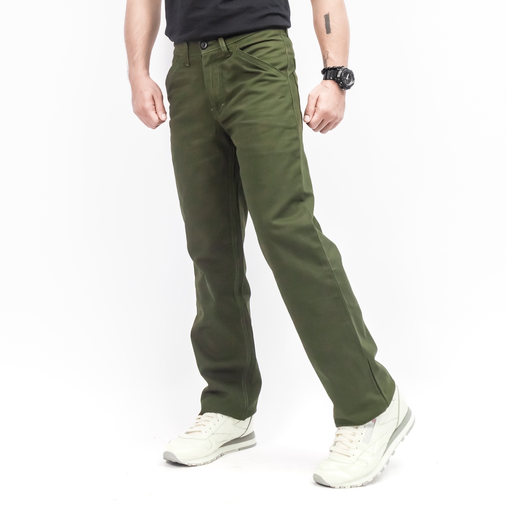 Gizmo Celana Chino Reguler Forthright Green Army Loose pants