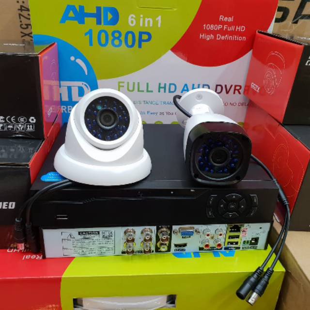 Promo paket cctv 4ch 2kamera 2mp 1080p full hd komplit dengan hdd 320gb murah