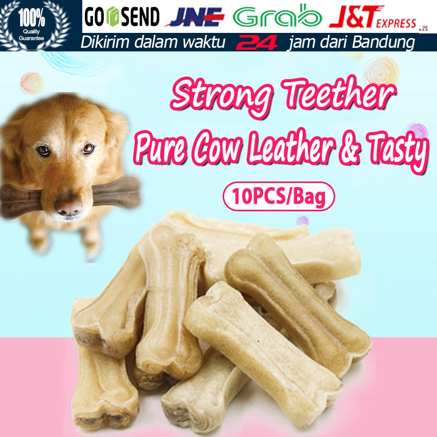 10PCS/SET Tulang Anjing Gigit Natural Press Bone Mainan Makanan Anjing Cemilan Snack Anjing