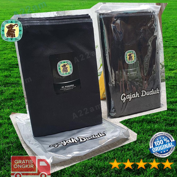 Sarung Tenun G24-11 Dewasa Original Polos Hitam Gajah Duduk