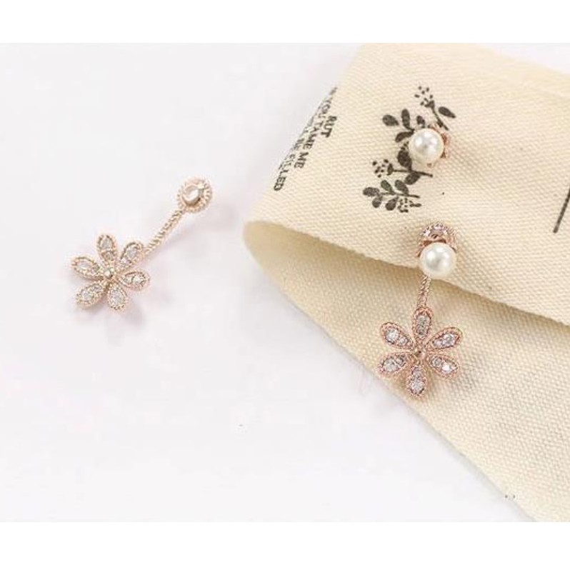 Anting Tindik Wanita Mutiara A14 BUNGA 02 Korea Fashion Women Pearl Earring Giwang Cewe