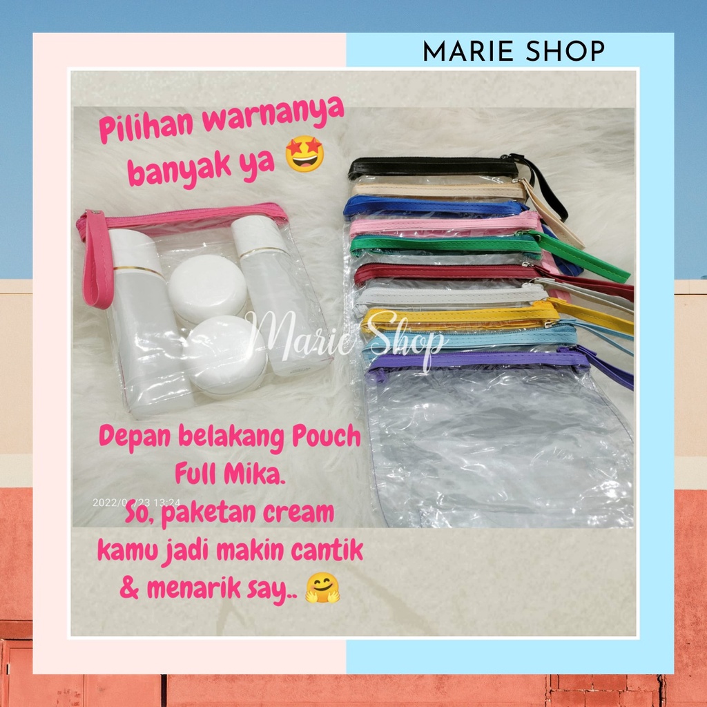 [ UKC - BESAR ] TAS KOSMETIK MIKA - POUCH TRANSPARAN - SOUVENIR PERNIKAHAN - POUCH KOSMETIK