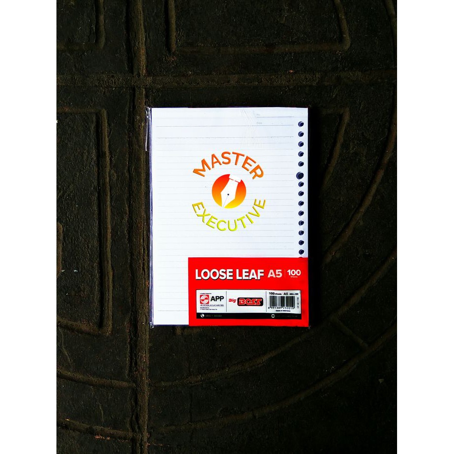 [Pak - 100 lembar] BigBoss A5 100 lbr Isi Loose Leaf / Kertas Refill Binder 20 Holes - Ex Paperline