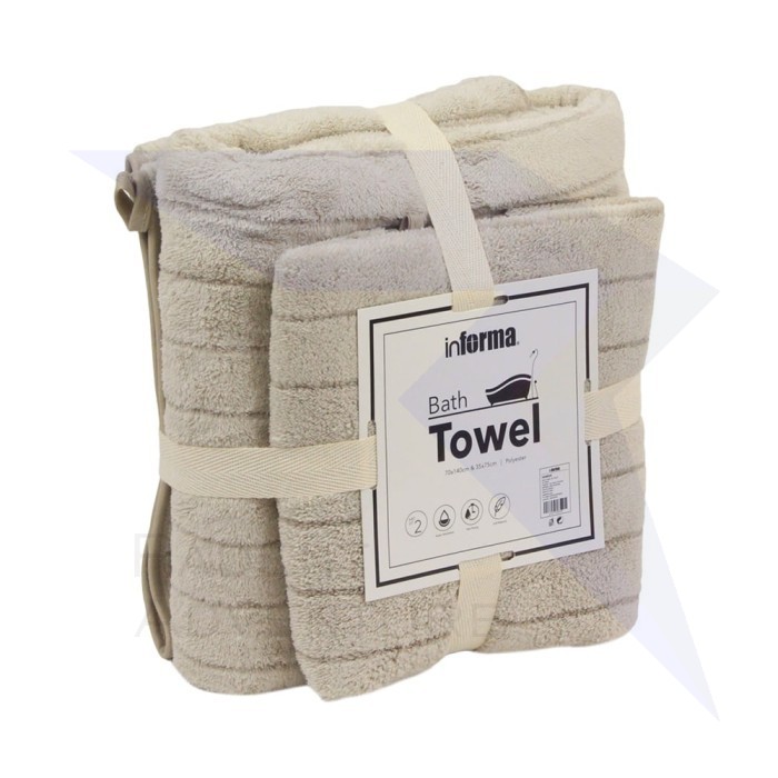 INFORMA - HANDUK - BATH TOWEL SET SOLID 621 BEIGE Murah Keren Unik