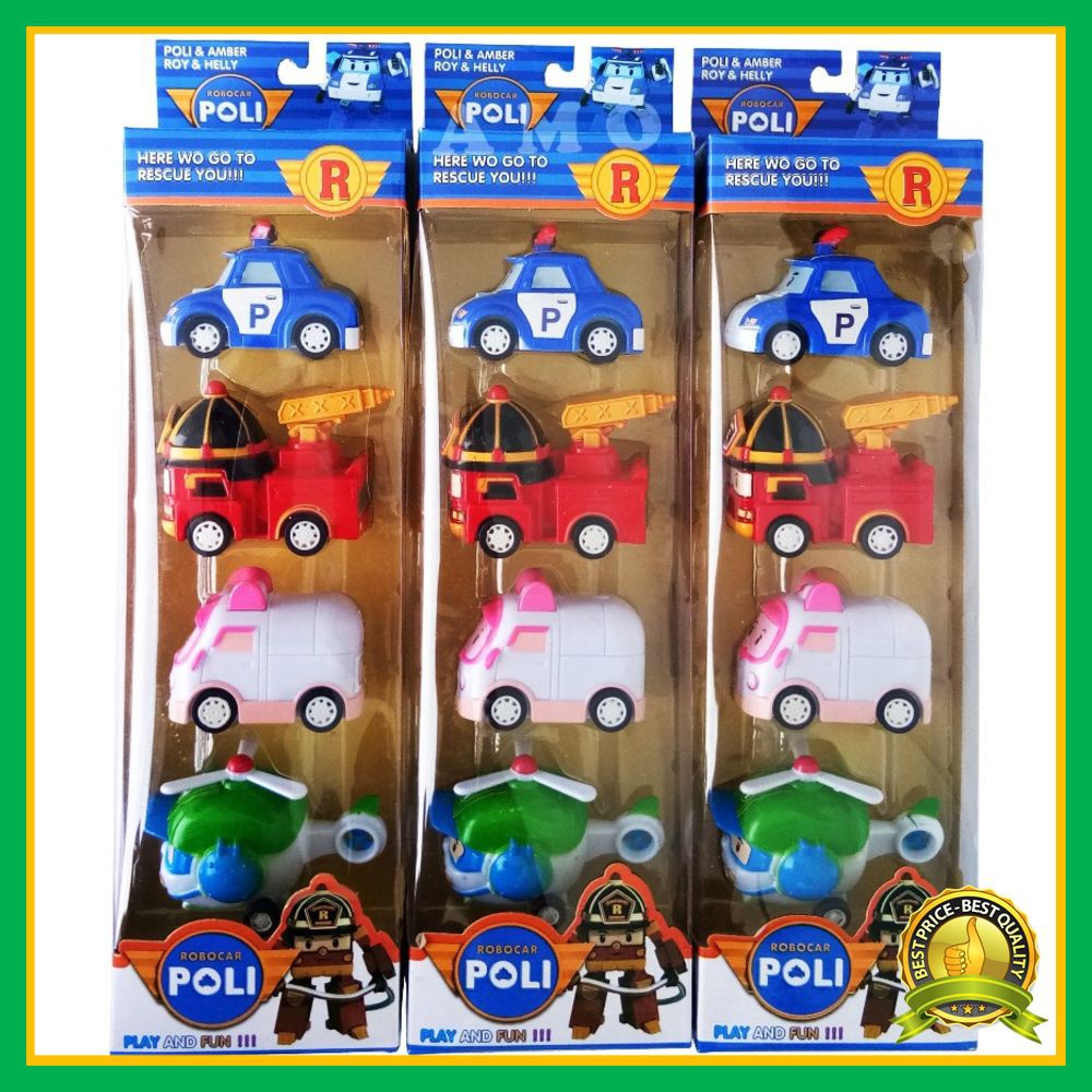 Grosir FIGURE ROBOCAR POLI 4PCS (KECIL) - MAINAN MOBIL ANAK - JS 3