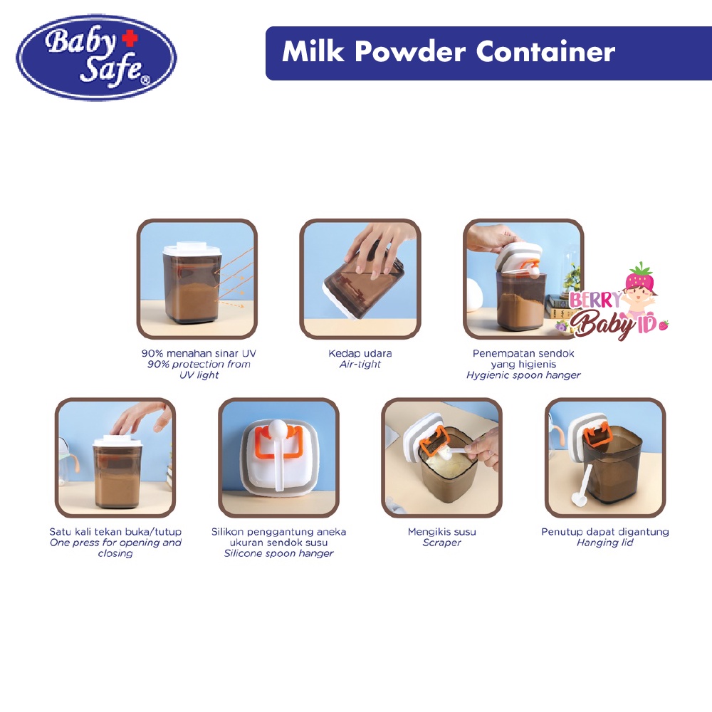 Baby Safe Premium Milk Powder Container Wadah Kontainer Susu Formula Berry Mart