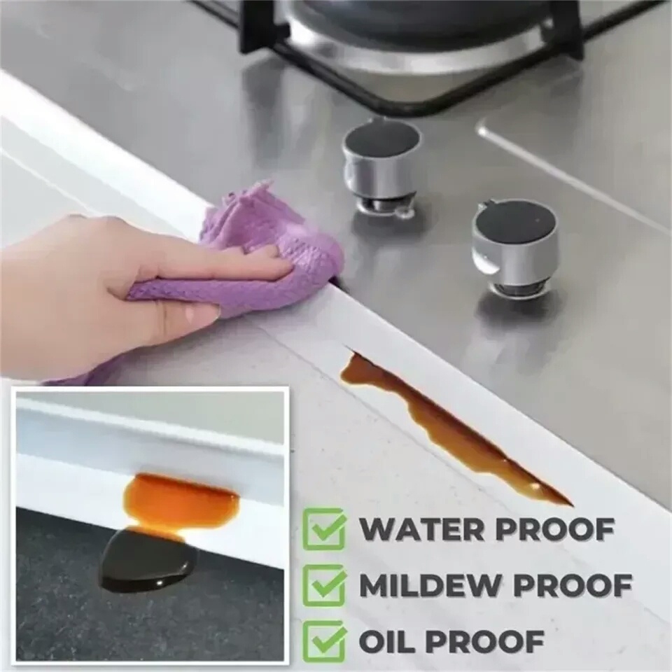 Tape Seal Perekat Anti Jamur Air Minyak PVC Wastafel Dapur Kamar Mandi