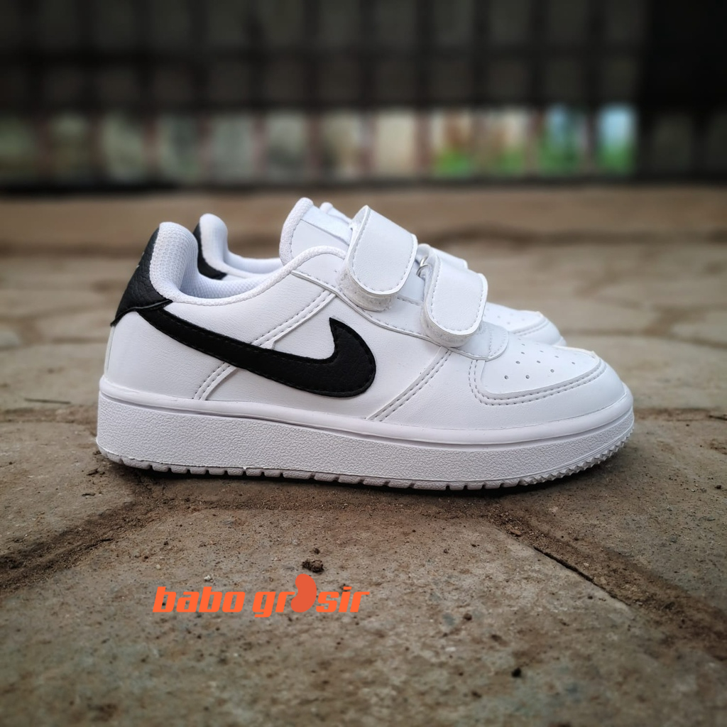 PROMO Sepatu Anak Nike Air Force 1 Kids Black White | Sneakers Anak Laki - Laki dan Perempuan TOP Premium Quality, with Box