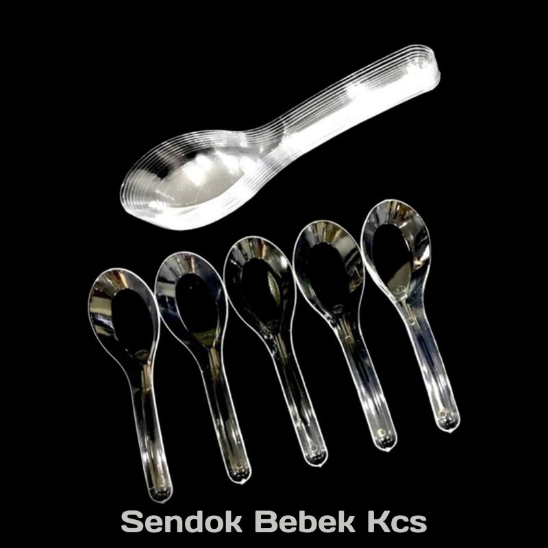 Sendok Bebek Bening Hitam Putih Susu Kcs isi 50 pcs