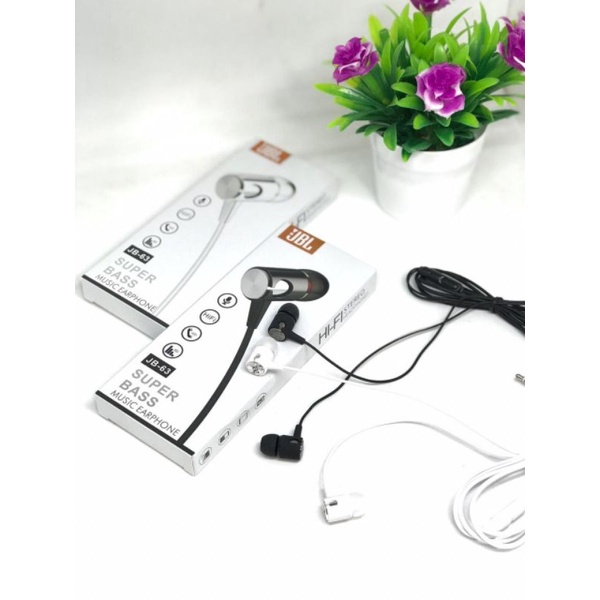 BLACK EDITION EARPHONE HANDSFREE PUREBASS JB63 KUALITAS SUPERBASS